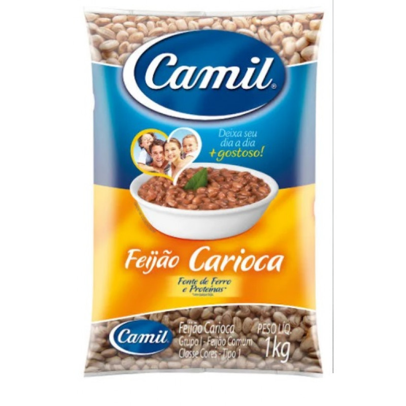 Feijão Carioca Tipo 1 Camil - Pacote 1kg